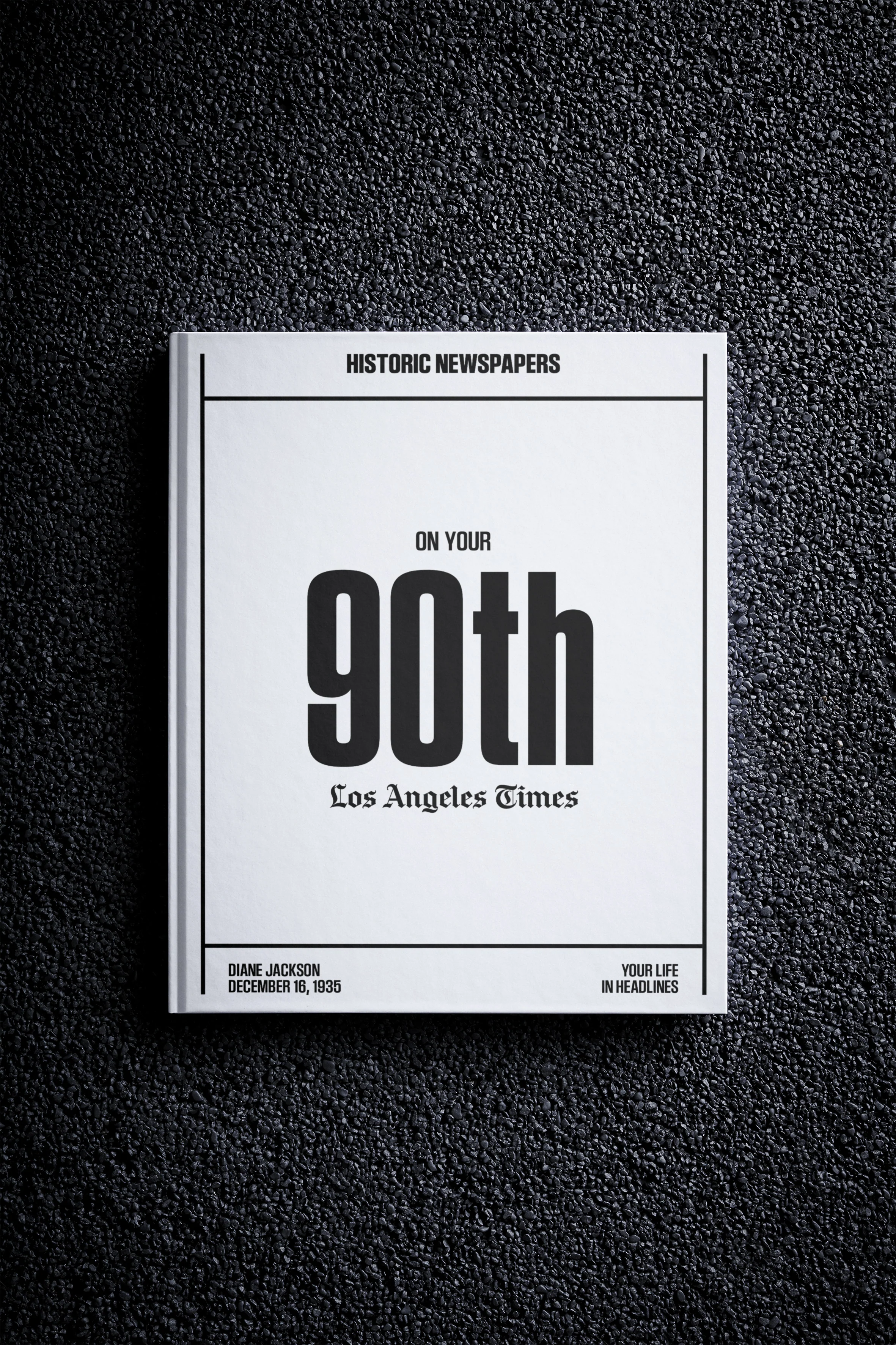 90th Milestone Birthday Newspaper Book Los Angeles Times Edition